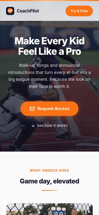 OnDeck batter lineup with walk-up songs
