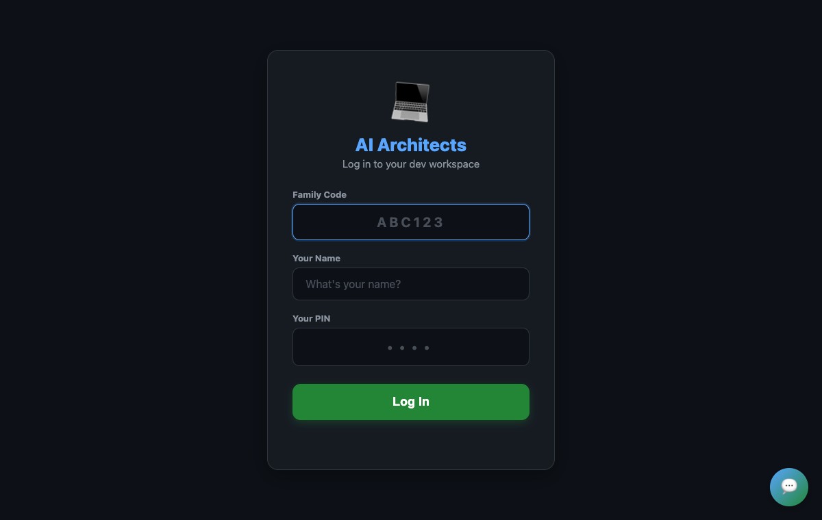 AI Architects dev workspace login
